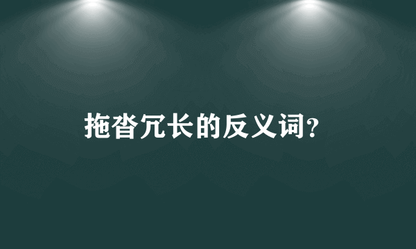 拖沓冗长的反义词？