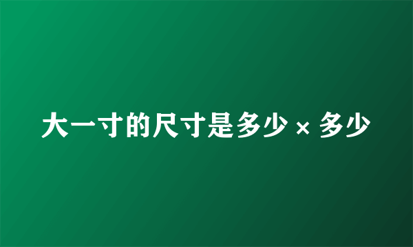 大一寸的尺寸是多少×多少