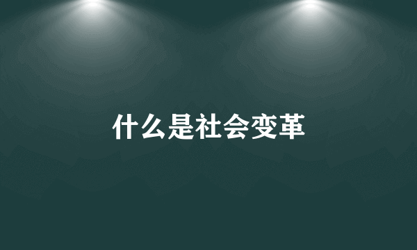 什么是社会变革