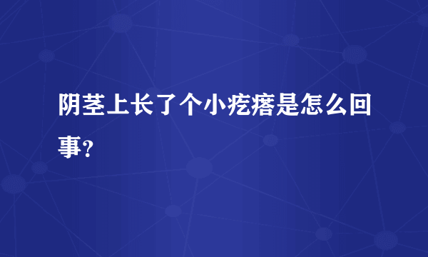 阴茎上长了个小疙瘩是怎么回事？