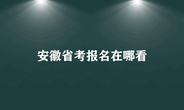 安徽省考报名在哪看