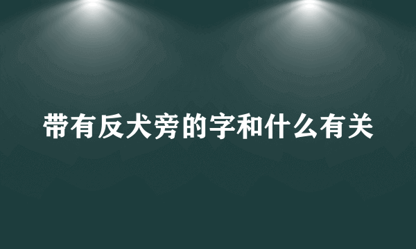 带有反犬旁的字和什么有关