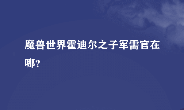 魔兽世界霍迪尔之子军需官在哪？