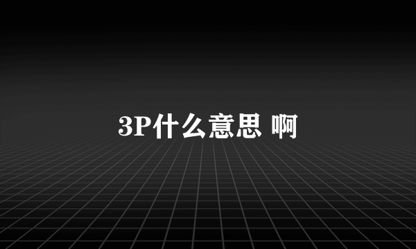 3P什么意思 啊