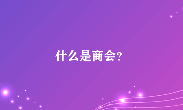 什么是商会？