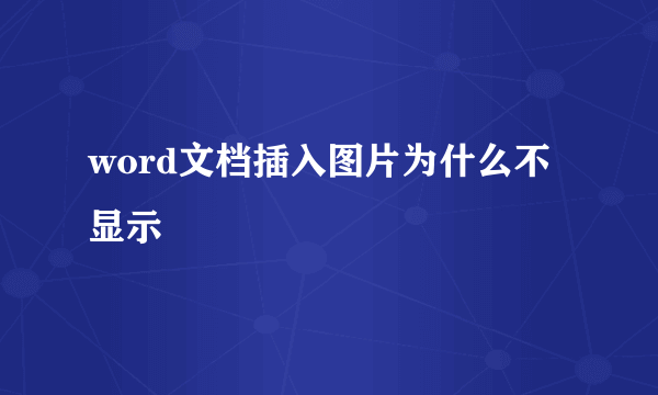 word文档插入图片为什么不显示