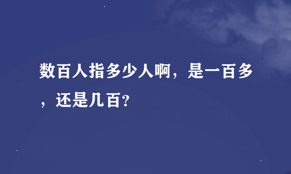 数百人指多少人啊，是一百多，还是几百？