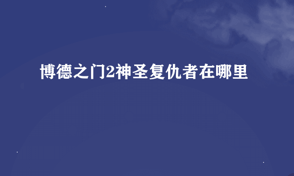 博德之门2神圣复仇者在哪里