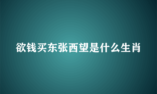 欲钱买东张西望是什么生肖