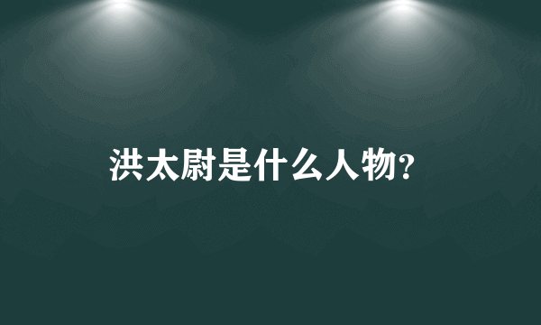 洪太尉是什么人物？