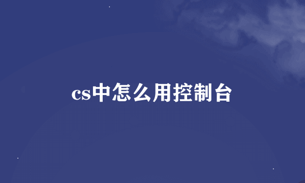 cs中怎么用控制台