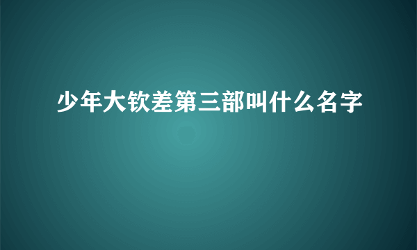 少年大钦差第三部叫什么名字