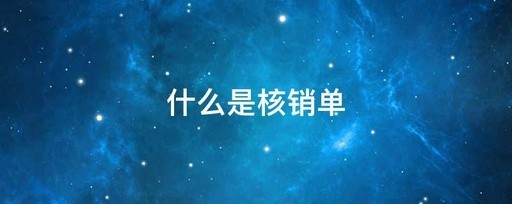 什么是核销单？