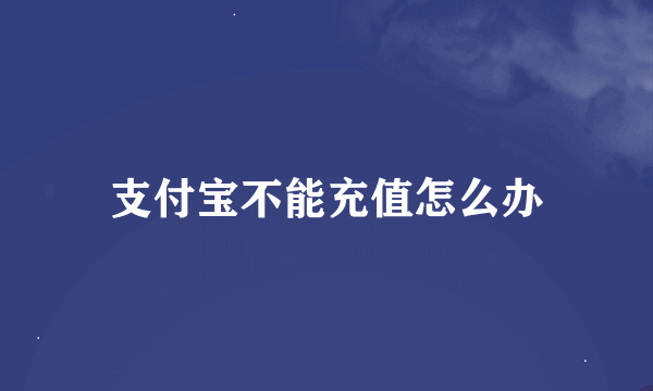 支付宝不能充值怎么办