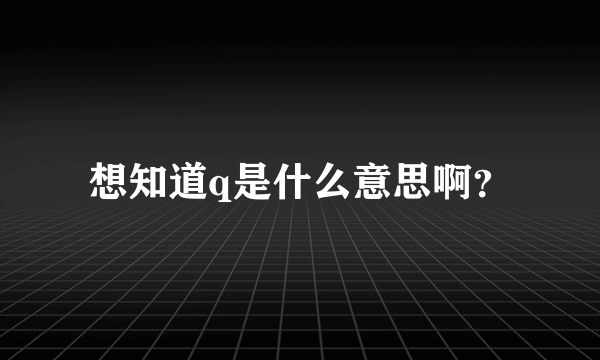 想知道q是什么意思啊？