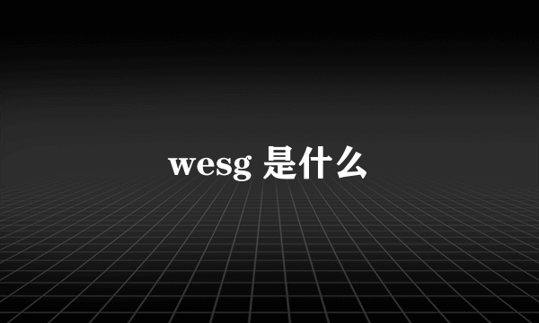 wesg 是什么