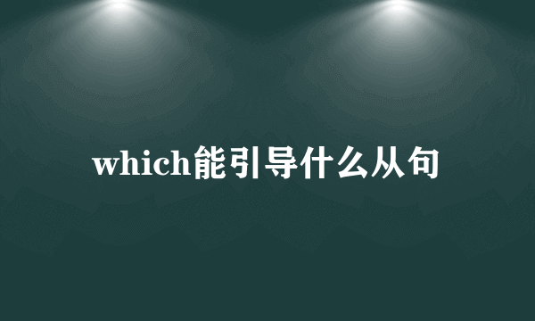 which能引导什么从句