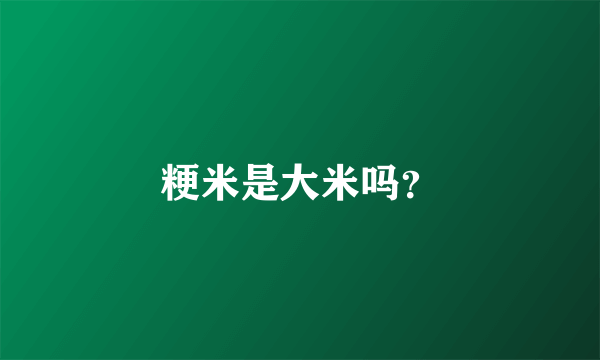 粳米是大米吗？