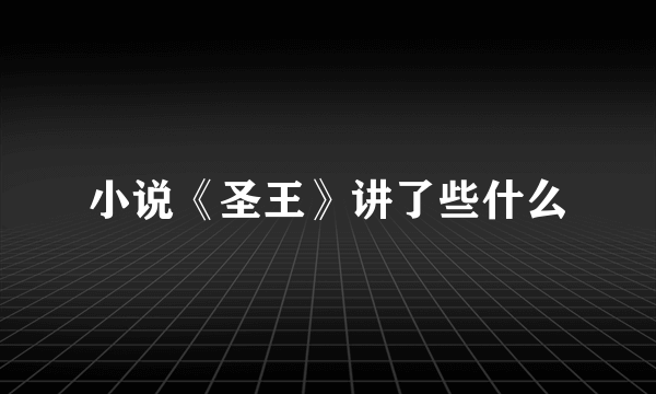 小说《圣王》讲了些什么