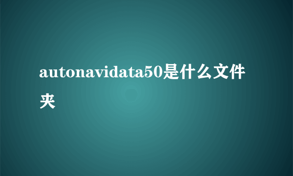 autonavidata50是什么文件夹