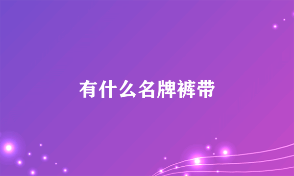 有什么名牌裤带