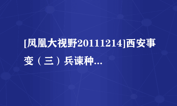 [凤凰大视野20111214]西安事变（三）兵谏种子下载地址有么？谢谢