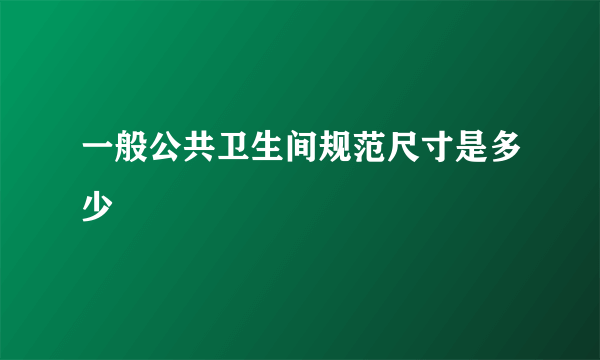 一般公共卫生间规范尺寸是多少