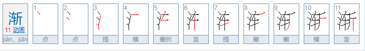 渐的拼音组词部首