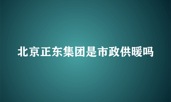 北京正东集团是市政供暖吗