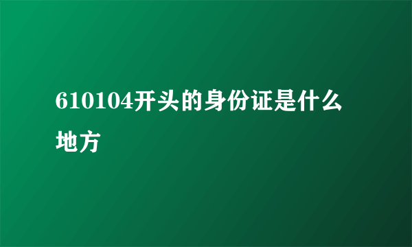 610104开头的身份证是什么地方