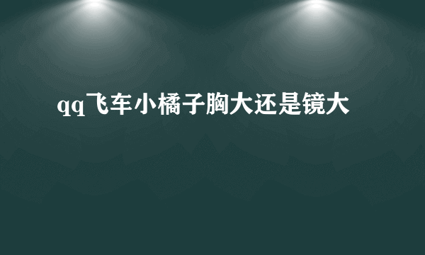 qq飞车小橘子胸大还是镜大