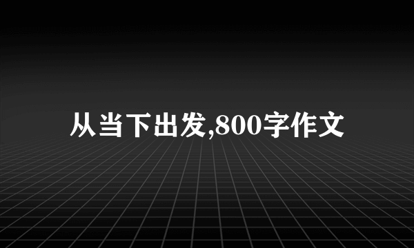 从当下出发,800字作文