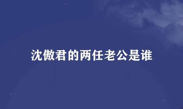 沈傲君的两任老公是谁