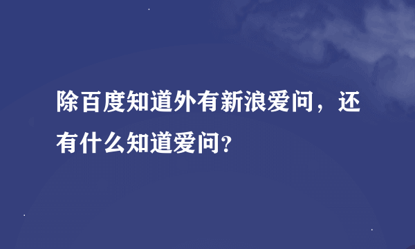 除百度知道外有新浪爱问，还有什么知道爱问？