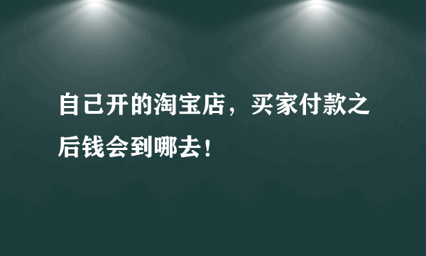 自己开的淘宝店，买家付款之后钱会到哪去！