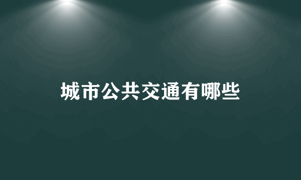 城市公共交通有哪些