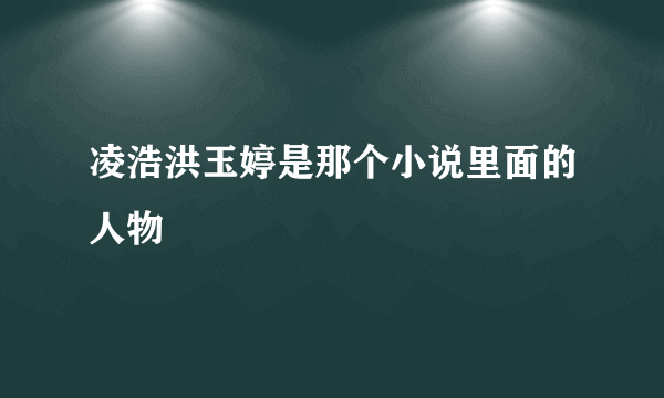 凌浩洪玉婷是那个小说里面的人物