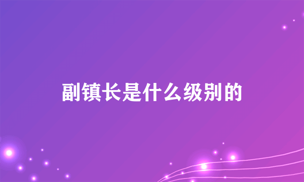 副镇长是什么级别的