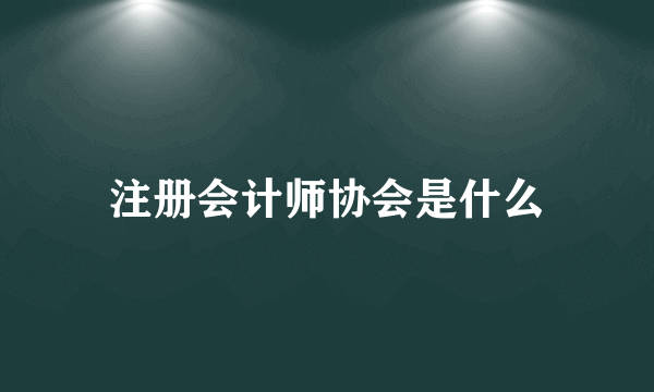 注册会计师协会是什么