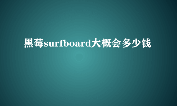 黑莓surfboard大概会多少钱