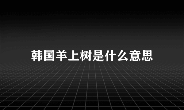 韩国羊上树是什么意思