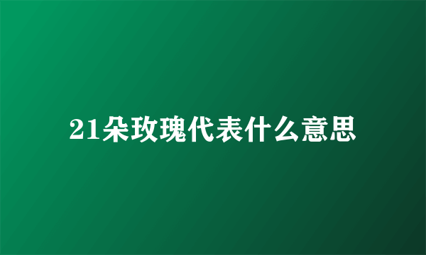 21朵玫瑰代表什么意思