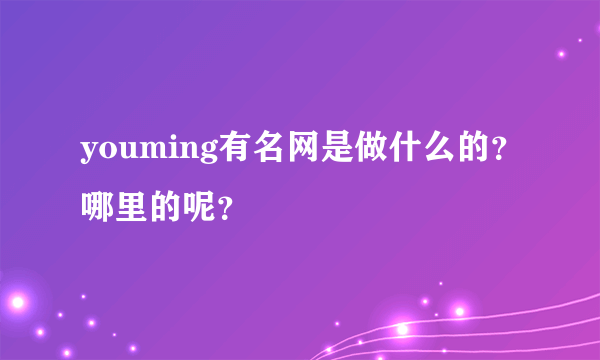 youming有名网是做什么的？哪里的呢？