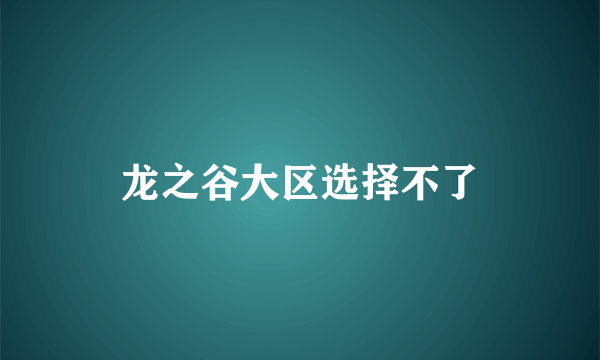 龙之谷大区选择不了