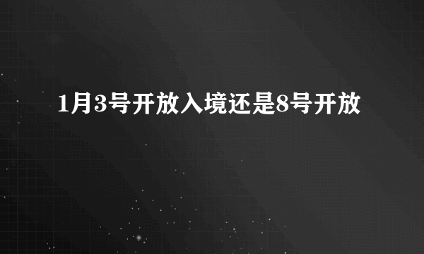 1月3号开放入境还是8号开放