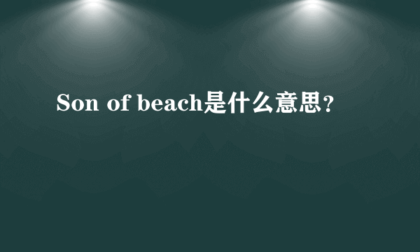 Son of beach是什么意思？