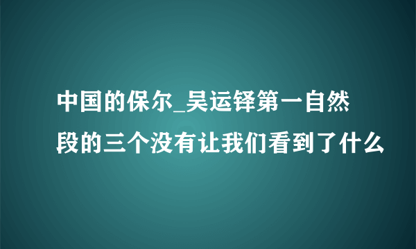 中国的保尔_吴运铎第一自然段的三个没有让我们看到了什么