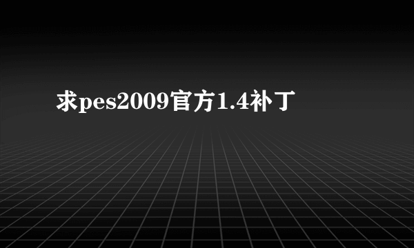 求pes2009官方1.4补丁