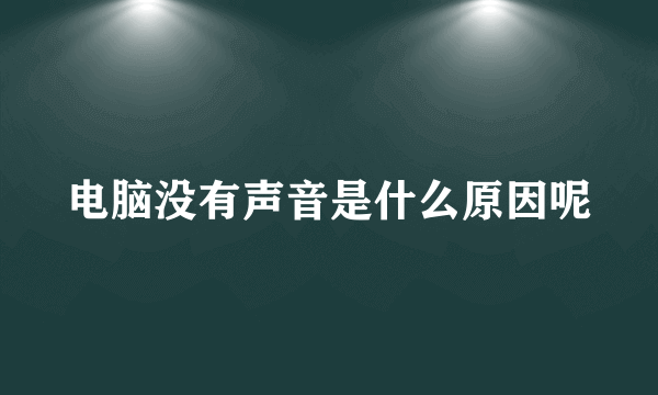 电脑没有声音是什么原因呢