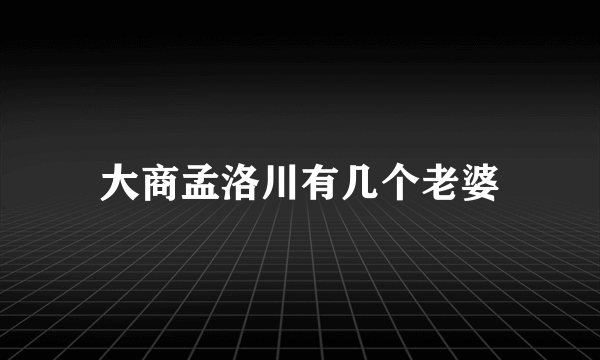 大商孟洛川有几个老婆